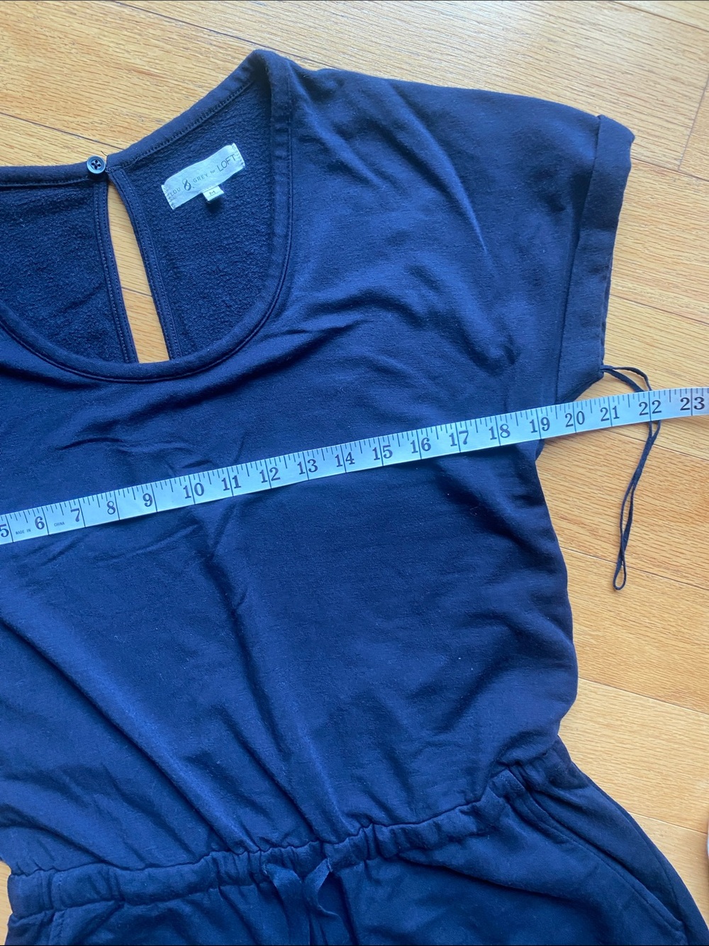 Lou & Grey Navy Short-Sleeve Drawstring Romper SUPER SOFT M - Picture 5 of 8